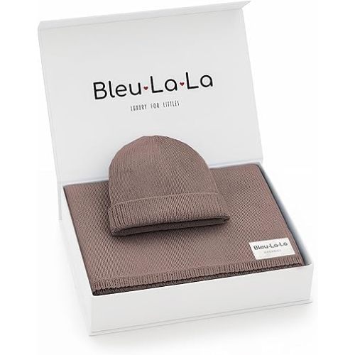 Luxe Collection 100% Organic Luxury Knit Baby Blanket + Hat Set (Milk Chocolate)