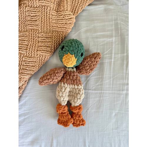 Crochet duck | Mallard lovey | baby duck toy | farm animal baby gift | Easter duck