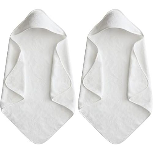 Cloud-Soft Baby Hooded Bath Towel, 31.5" x 31.5" 2PCS(Snow-White)
