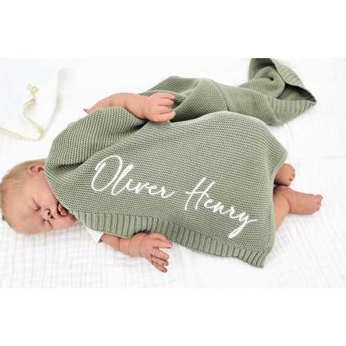Baby gift, Baby Blanket, Personalized Baby Gift, Soft Cotton Knit baby blanket, Baby shower Gift, Baby name blanket, baby shower gift