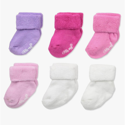 Little Me Baby Girls' 6 Pack Variety Socks
