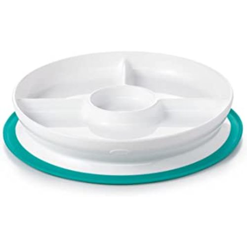 OXO Tot Stick & Stay Suction Divided Plate - Teal, 1 Count (Pack of 1)