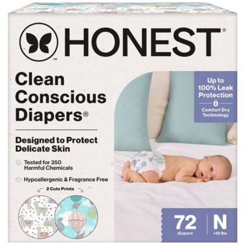 The Honest Company Clean Conscious Disposable Diapers - Pandas & Above It All - Size Newborn - 72ct