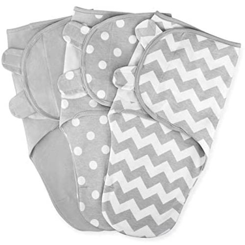 Swaddle Blanket Baby Girl Boy Easy Adjustable 3 Pack Infant Sleep Sack Wrap Newborn Babies by Comfy Cubs (Grey, Large)