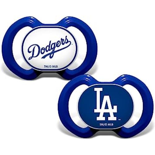 BabyFanatic Pacifier 2-Pack - MLB Los Angeles Dodgers - Officially Licensed League Gear