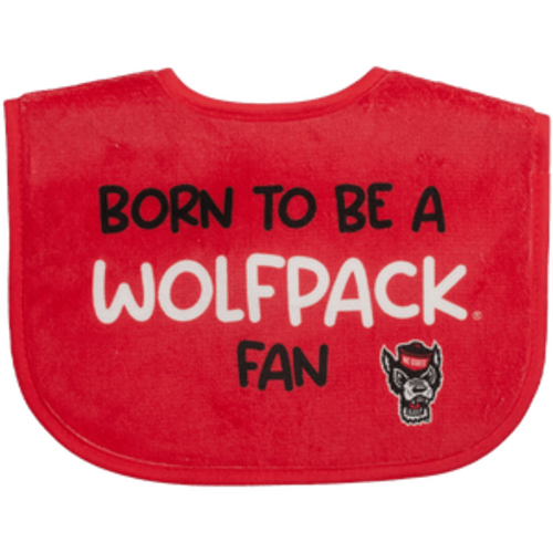 NC State Wolfpack Born To Be a Wolfpack Fan Printed Baby Bib – Red and White Shop
