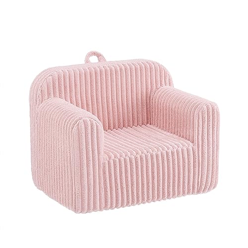 Ulax furniture Kids Convertible Sofas Children Flip-Out Sofa - 2-in-1 to Lounge Chair (Pink)