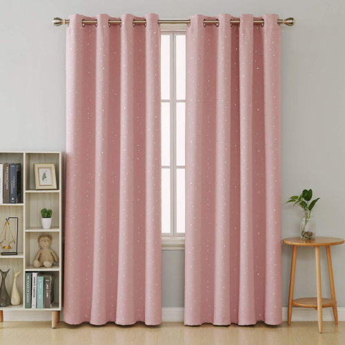 Deconovo Star Printed Room Darkening Thermal Insulated Curtain Panels (Set Of 2) | Wayfair