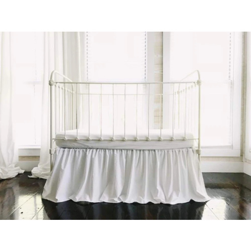 White Farmhouse Crib Skirt | High Cotton Textile