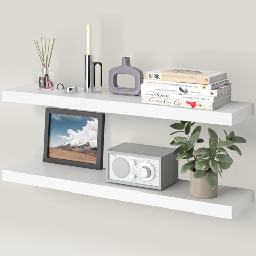 Ballucci Miami 36" W x 8" D Floating Shelves with Invisible Wall Mount Brackets & Reviews | Wayfair