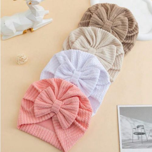 4pcs/Set Infant Ribbed Floral Pattern Beanie, For Daily Warmth, Sun Protection & Wind Resistance