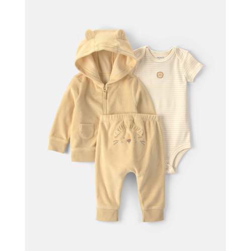 Baby 3-Piece Lion Terry Layering Set - Yellow