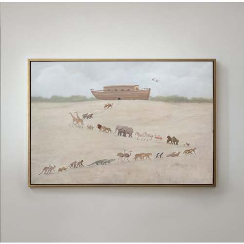 Noah’s Ark | Christian Canvas Wall Art | Soft Neutral Palette of Peace – Christian Modern