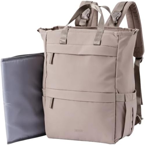 Diaper Bag Backpack with Fast-Access Back Zipper (Grayish Brown)