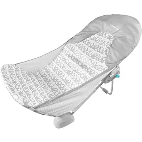 Summer Infant by Ingenuity Foldaway 2-Position Baby Bath Seat, Adjustable Support for Sink or Bathtub, Ages 0-6 Months up to 20 Pounds, Machine-Washable Sling