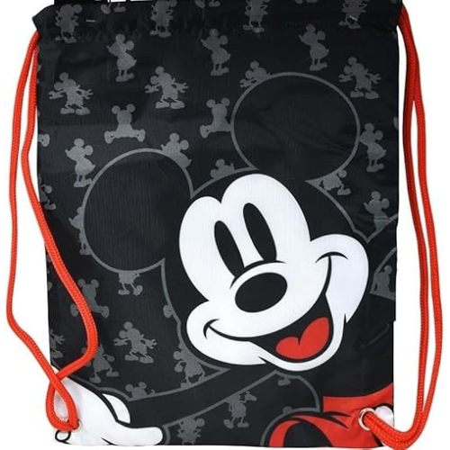JJM Mickey Premium Drawstring Backpack, Large, Black