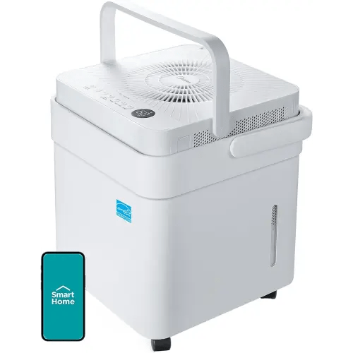 Midea Cube 20 Pint Dehumidifier for Basement and Rooms at Home for up to 1,500 Sq. Ft., Smart Control, Works with Alexa (White), Drain Hose Included, ENERGY STAR Most Efficient 2023