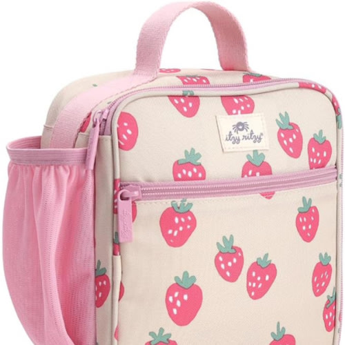 Itzy Ritzy Toddler Lunch Box - Kids Lunch Bag is Insulated and Includes Water Bottle Holder Plus 2 Pockets - Durable, Easy to Clean Lunch Box Toddler Bag (Checkerboard)