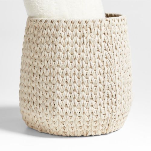 Rulon White Medium Blanket Basket
