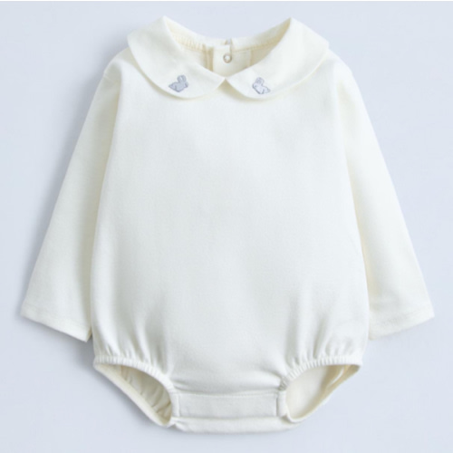 ZARA | Bodysuit Bunny Embroidered Collar | 1-2mo