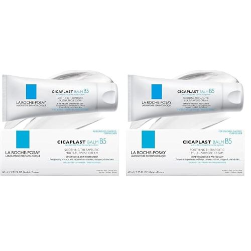 La Roche-Posay Cicaplast Balm B5, Madecassoside + Shea Butter + Vitamin B5 Panthenol, Healing Ointment & Therapeutic Multi Purpose Calming Cream for Dry & Irritated Skin, Paraben Free (Pack of 2)