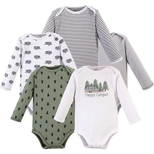 Touched by Nature unisex-baby Organic Cotton Long-sleeve Bodysuits