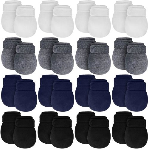 Newcotte Adjustable Baby Mittens No Scratch Newborn Cotton Breathable Gloves Warm Baby Mitts for Boys