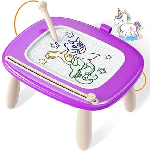 Doodle Board for Toddler Toys Age 1-2, Magnetic Writing Board, Preschool Learning and Educational Toys for 1 2 3 Years Old Girl Boy Gift for Birthday -Purple