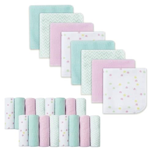 softan Baby Washcloths, 24Pack Baby Wash Cloths Extra Soft & Ultra Absorbent, Baby Towels and Washcloths Face Towel Unisex for Boys Girls Face & Body, Washclothes Gentle on Sensitive Skin, 9x9 Unicorn