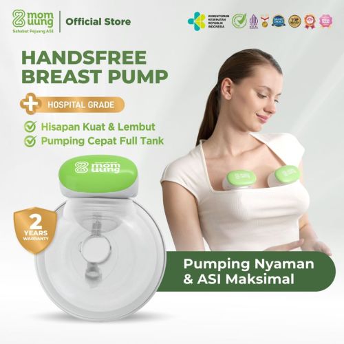 Mom Uung Pompa ASI Handsfree Wireless Dual Mode - Hospital Grade - Garansi 2 Tahun