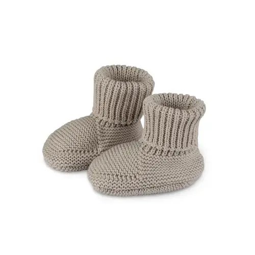 4baby Knit Booties Taupe | Baby Bunting AU