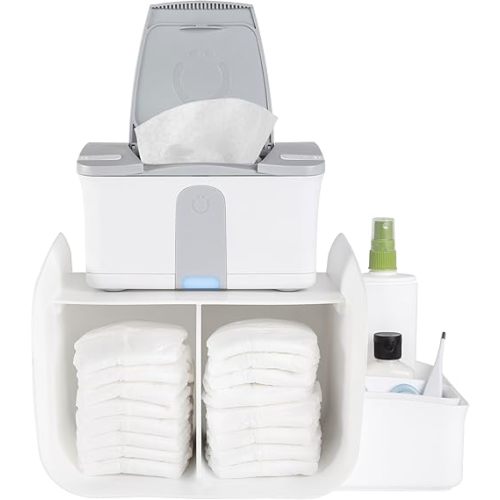 Ubbi Diaper Caddy Organizer, Stores Baby Diapers, Wipes & Baby Accessories, White