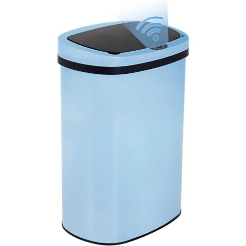 Kitchen Trash Can with Lid, 13 Gallon Automatic Garbage Can for Bathroom Bedroom Home Office 50 Liter Touch Free High-Capacity Brushed Stainless Steel Waste Bin