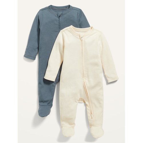 Unisex 2-Way-Zip Sleep & Play Footed One-Piece 2-Pack for Baby