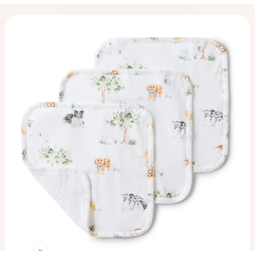 Dog Park Organic Wash Cloths - 3 Pack | Snuggle Hunny