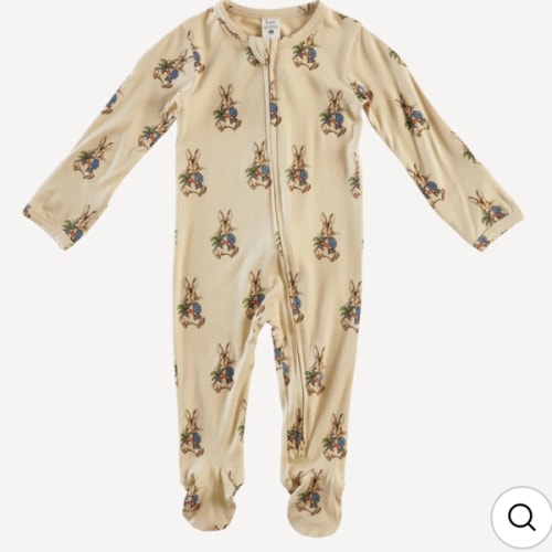 long sleeve two way zipper footie | peter rabbit | bamboo