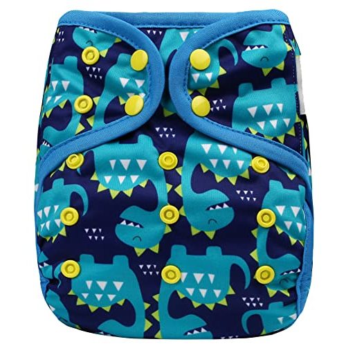 OsoCozy One Size Reusable Cloth Diaper Covers - Adjustable Snap Fit & Double Leg Gussets. Fits Babies from 8-35 Pounds.