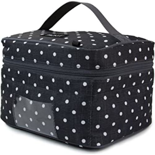 PackIt Freezable Bottle Cooler for Breastmilk and Formula, Polka Dots, Built with EcoFreeze Technology, Collapsible, Reusable, Zip Closure and Top Handle, Fits up to four, 5 oz Bottles