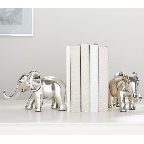 Antique Elephant Book Ends