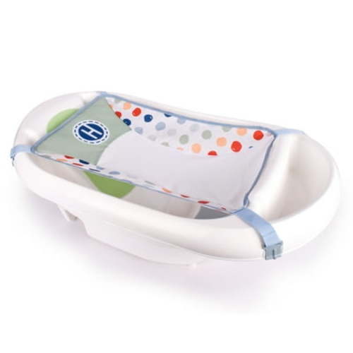 Hopscotch Lane Newborn to Toddler White 3-in-1 Rigid Baby Bathtub with Sling, Ages 0+ Months, Unisex