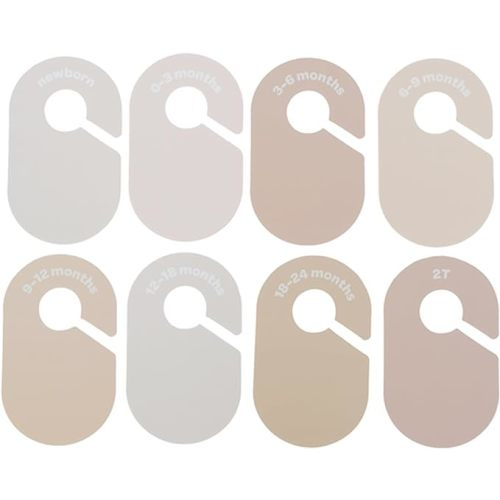3 Sprouts Baby Closet Dividers (Newborn to 24 Months) – Set of 8 - Neutral Solid