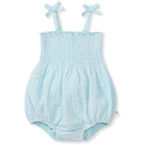 Burt's Bees Baby Baby Girls Strap Romper, 100% Organic Cotton One-piece Bubble Shortall and Layette Set Girl Outfit