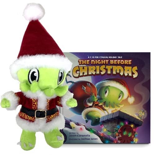 C is for Cthulhu The Night Before Christmas Santa Plush & Board Book Bundle (Baby Plush, 6 inches)