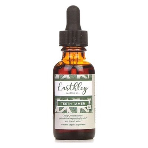 Earthley Wellness, Teeth Tamer, Natural Teething Relief, Soothes Drooling, Irritability and Pain Due to Teething or Toothaches, Pure, Organic Ingredients; Essential Oil-Free and Alcohol-Free (1 oz)