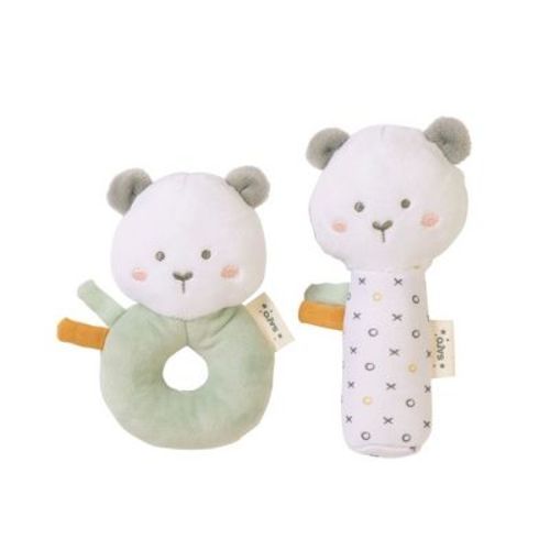 Saro Sensory Sweet & Fun Rattle & Squeaker Set - Mint: Sensory Development Baby Toys