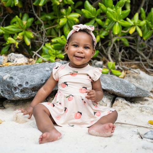 Knotted Bow Headband in Peach