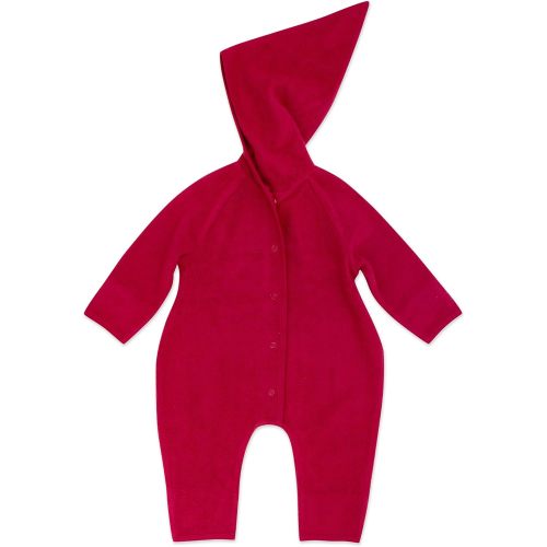 Zutano Cozie Fleece Baby One-Piece Elf Romper with Hood - 3 Months - Cranberry