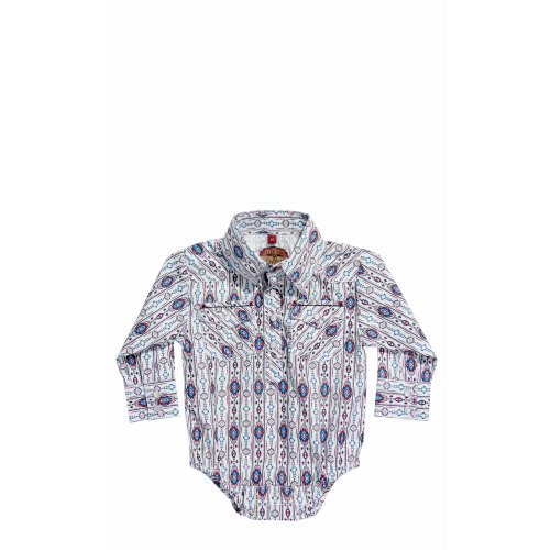 Rafter C Infant Boys Red & Blue Aztec Western Onesie