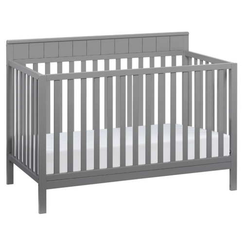 Oxford Baby Logan 4-in-1 Convertible Crib, Dove Gray, GREENGUARD Gold Certified, Wooden Crib