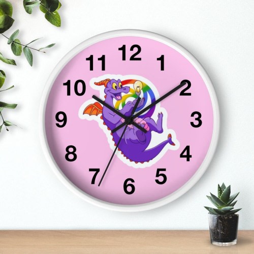 Disney Epcot Figment Wooden Clock, Disney Clock, Disney Figment Gift, Disney Decor, Figment Home Decor, Clock for Office Bedroom Living Room